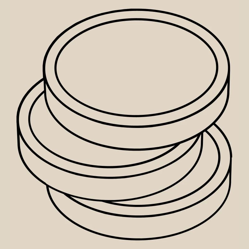 three coins in a stack