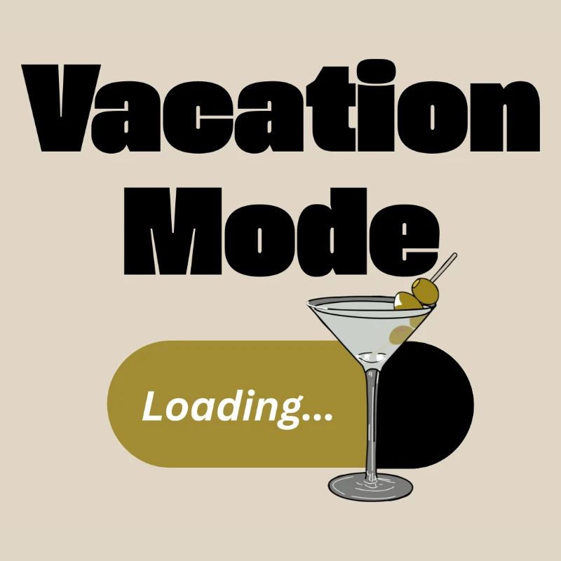 Vacation Mode On – Martini with loading bar (dark)