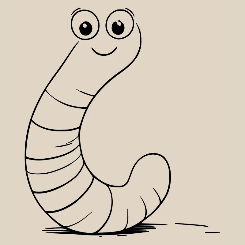 Chubby worm as vector graphic