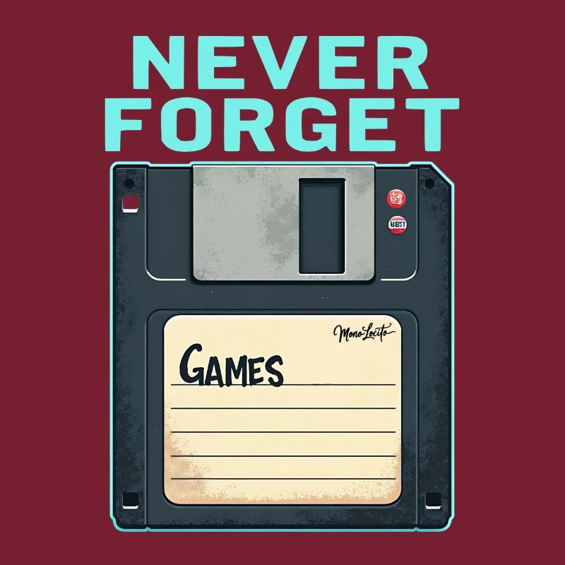 Never Forget Retro Floppy Disk Design