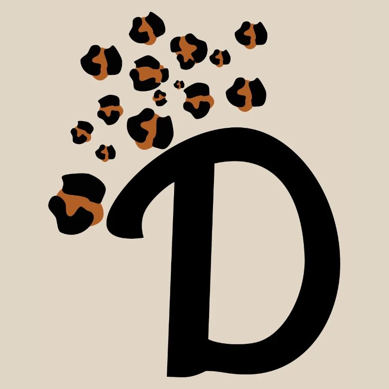 Leopard pattern letter d