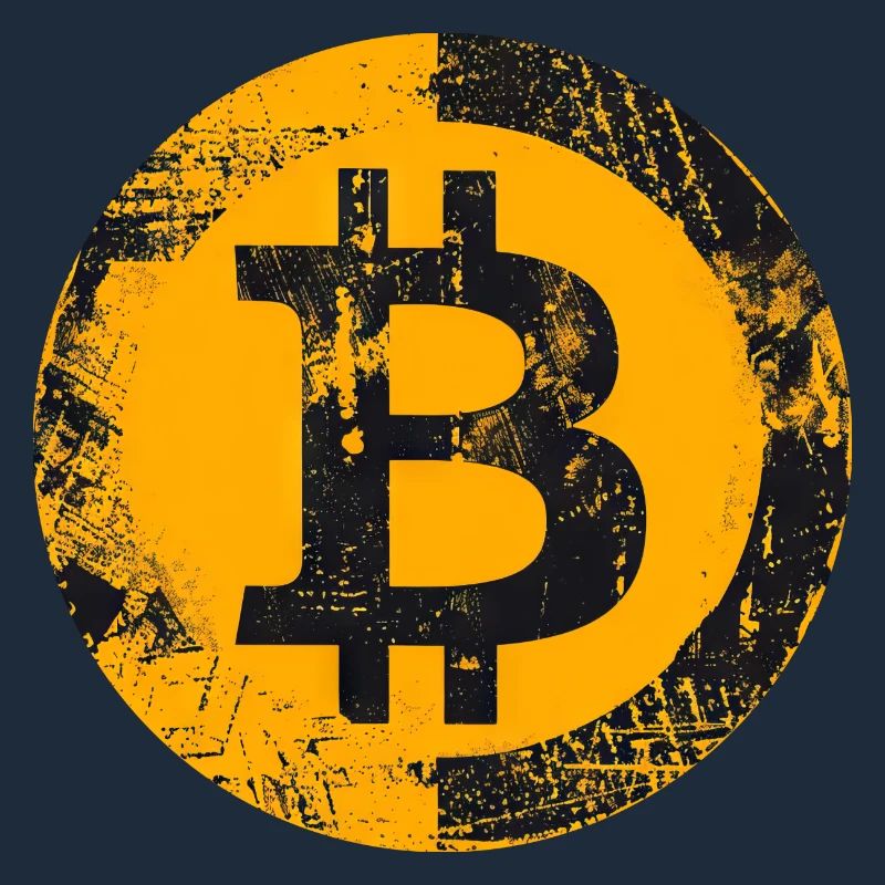 Bitcoin Grunge Or Numérique