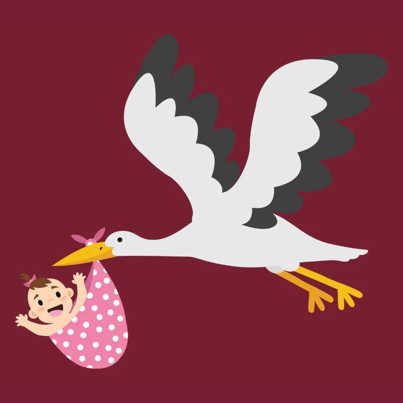 Cigogne avec bébé