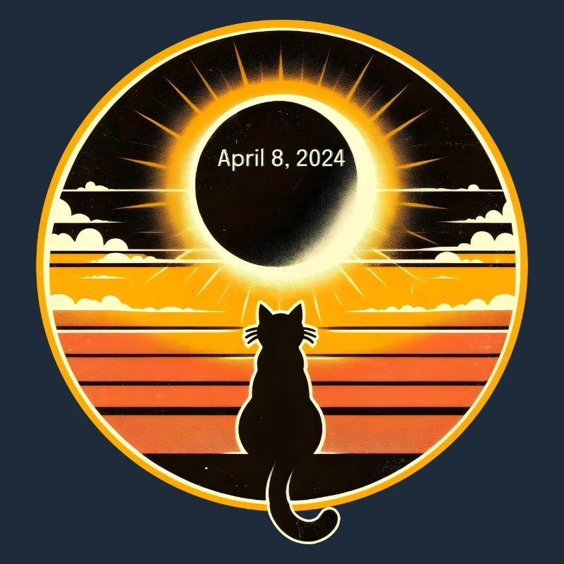 Chat Solaire 8 Avril 2024 Eclipse Coucher de soleil