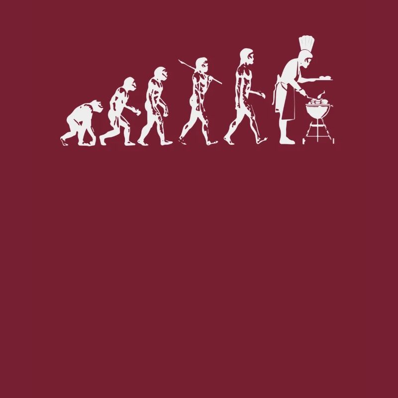 Evolution grillen Fleisch Witz Spaß Mann Geschenk
