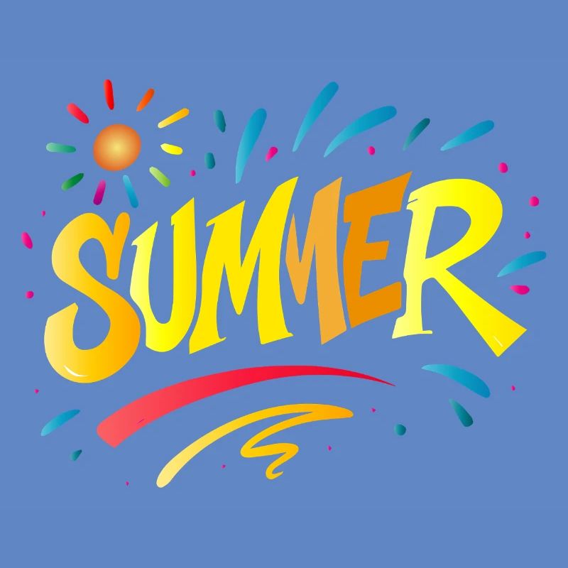 Summer Typo - Summer Design with Splash Elements