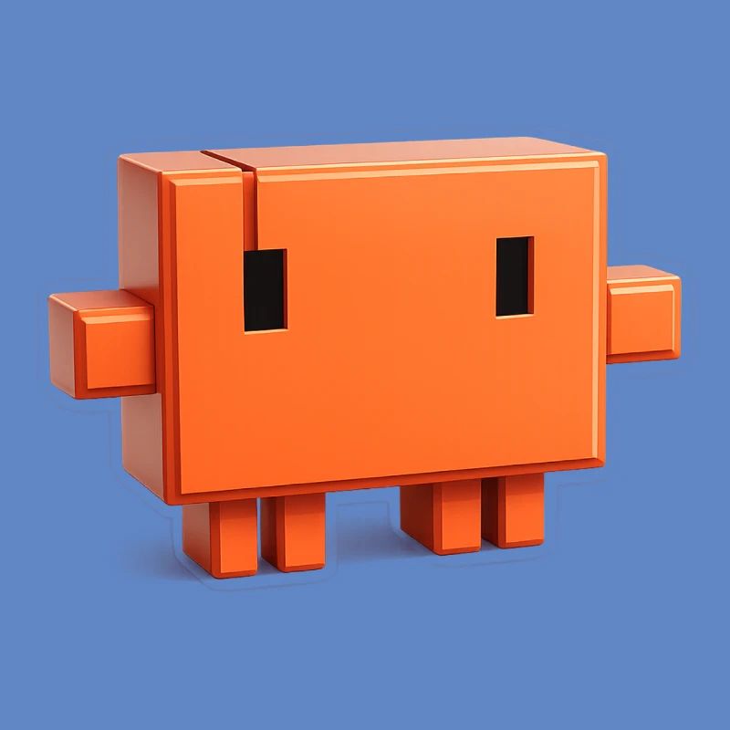 Claude Code Pixel 3D Maskottchen süßer Dev-Aufkleber