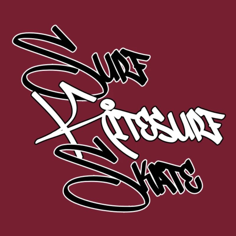 Graffiti Surf Script Blanc