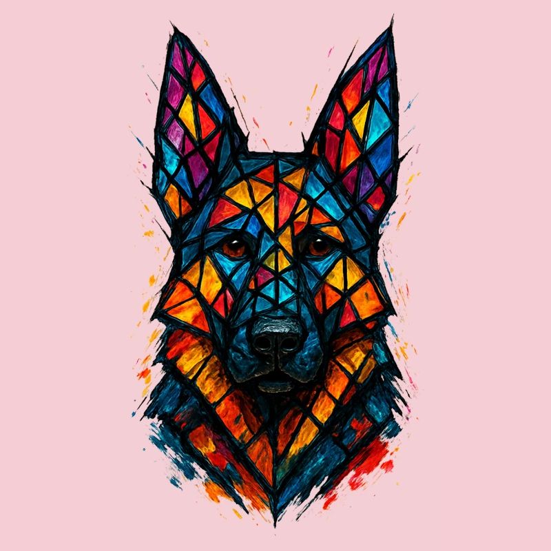 Deutscher Schäferhund Buntglaskunst