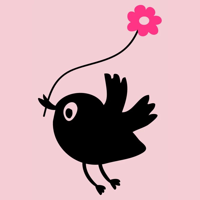 Oiseau de vol cale fleur