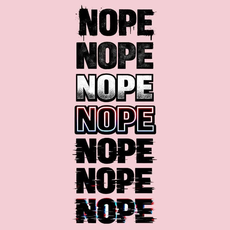 Nein, Neon-Glitch-Textstack