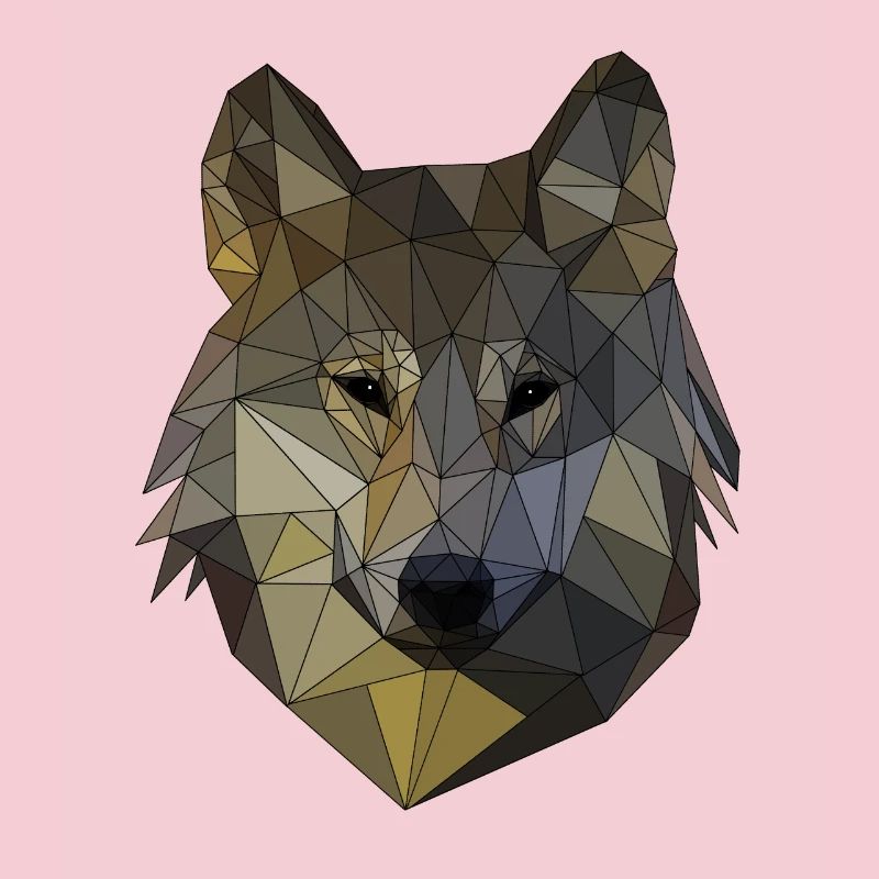 Polygon Wolf Triangular Mosaic Shapes Polyart