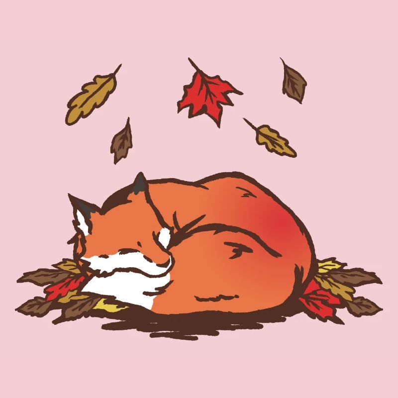 Tranquil Autumn Fox Illustration