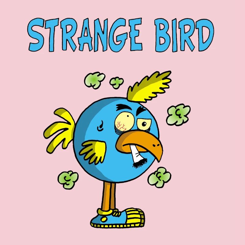 Oiseau bleu étrange