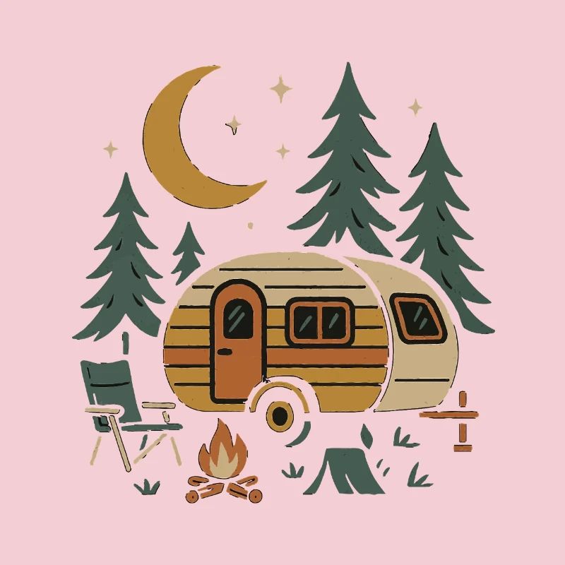 Conception de scène de camping nocturne