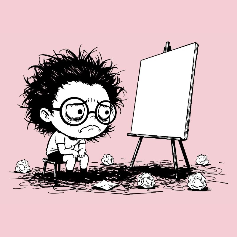 Artist Creative Blocking Empty Canvas Manga