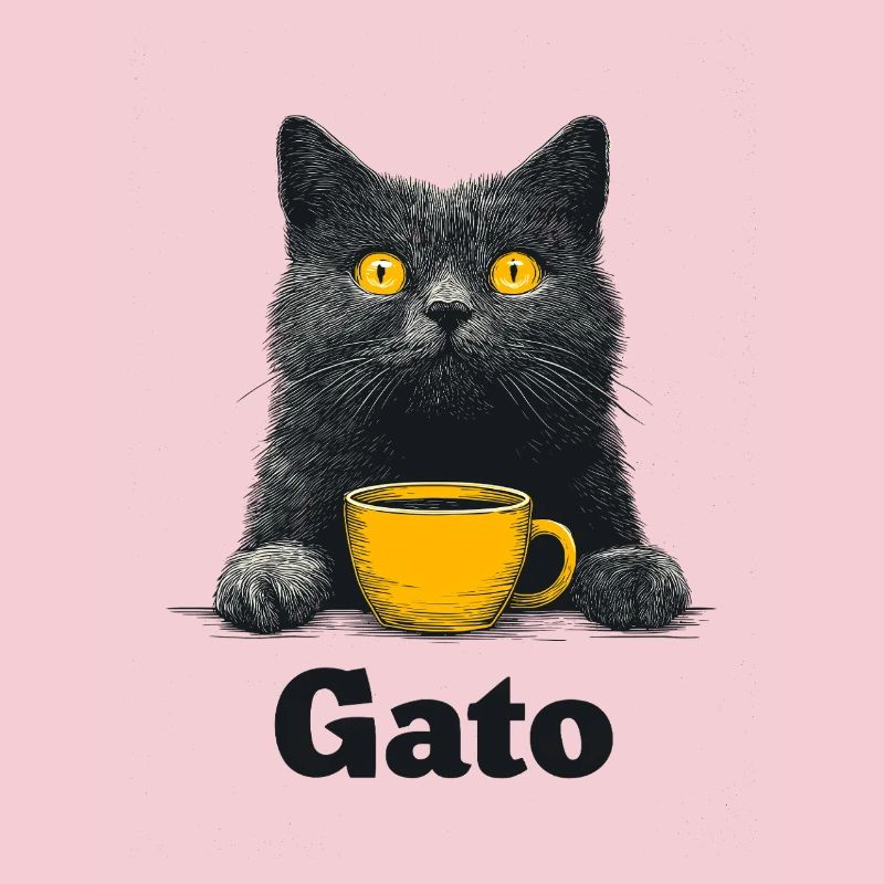 Gato Kaffee Blick Katze