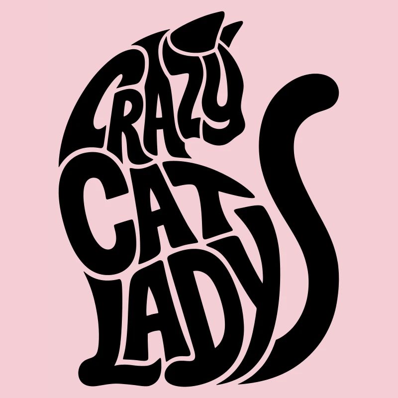 Cat Lady Typography Colors Selectable