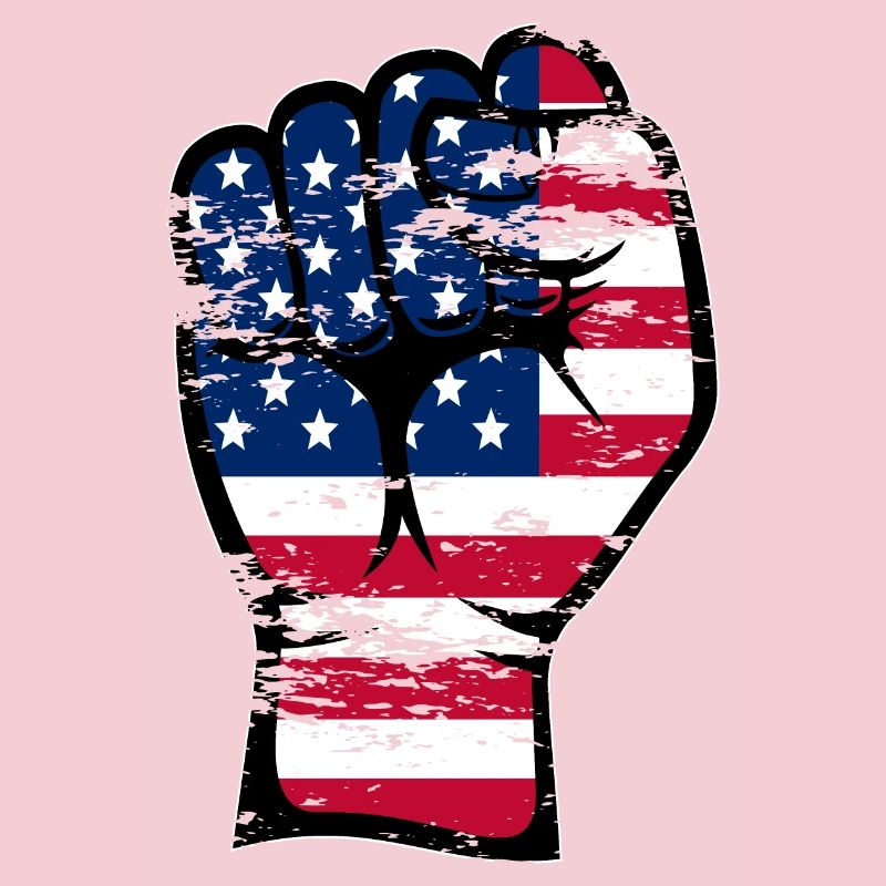 Drapeau des États-Unis Poing Main Symbole utilisé