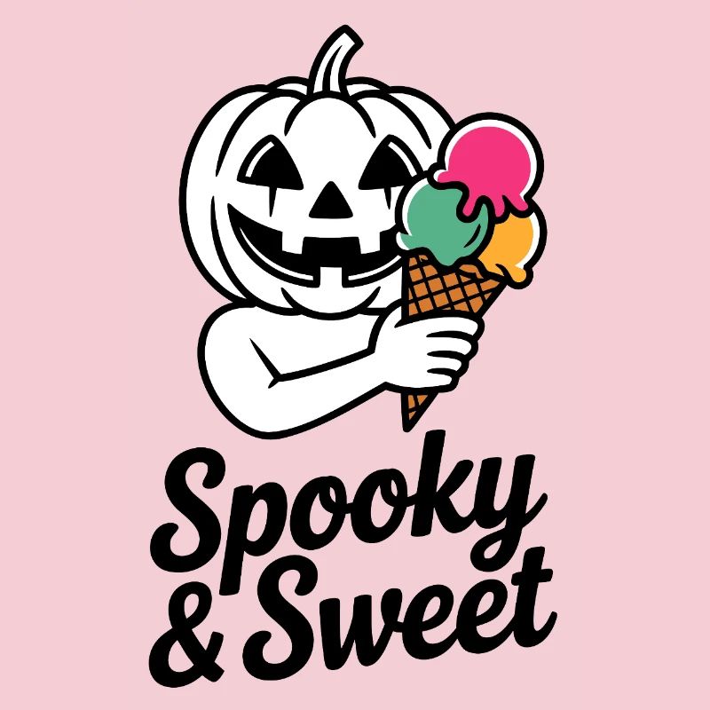 Halloweenkürbis mit Eiscreme