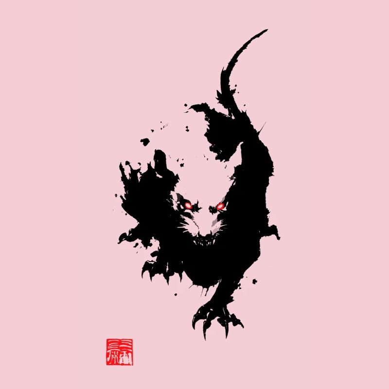 NEZUMI ONI – Rotäugige Sumi-e Dämonenratte