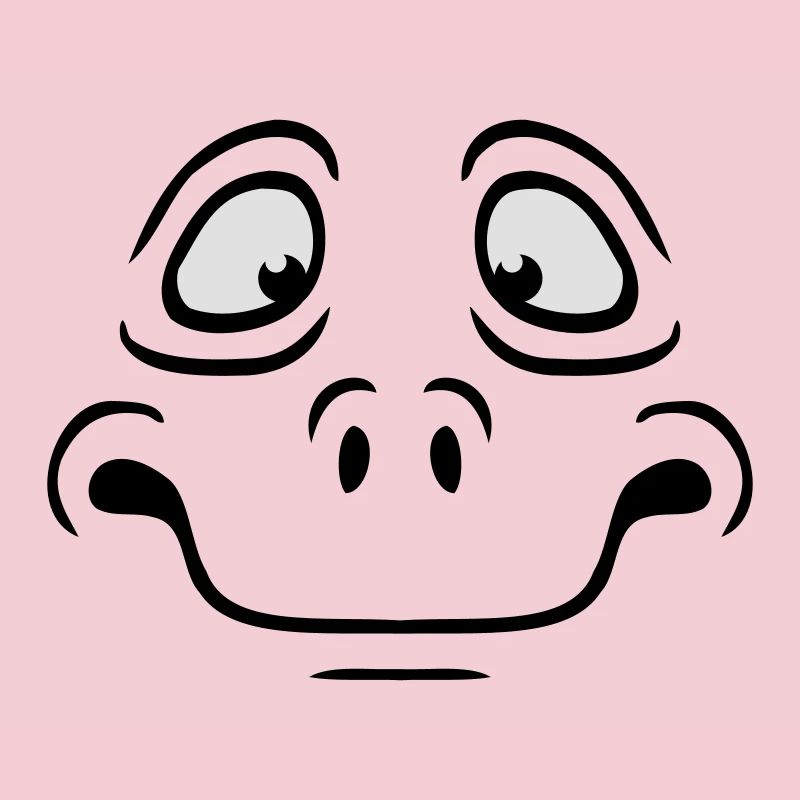 Unsicheres Ängstliches Comic Cartoon Gesicht
