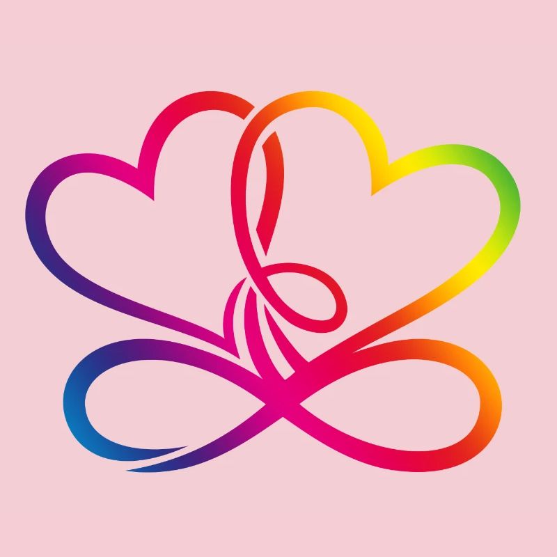 Zwei Herzen Regenbogen Infinity Love CSD LGBT