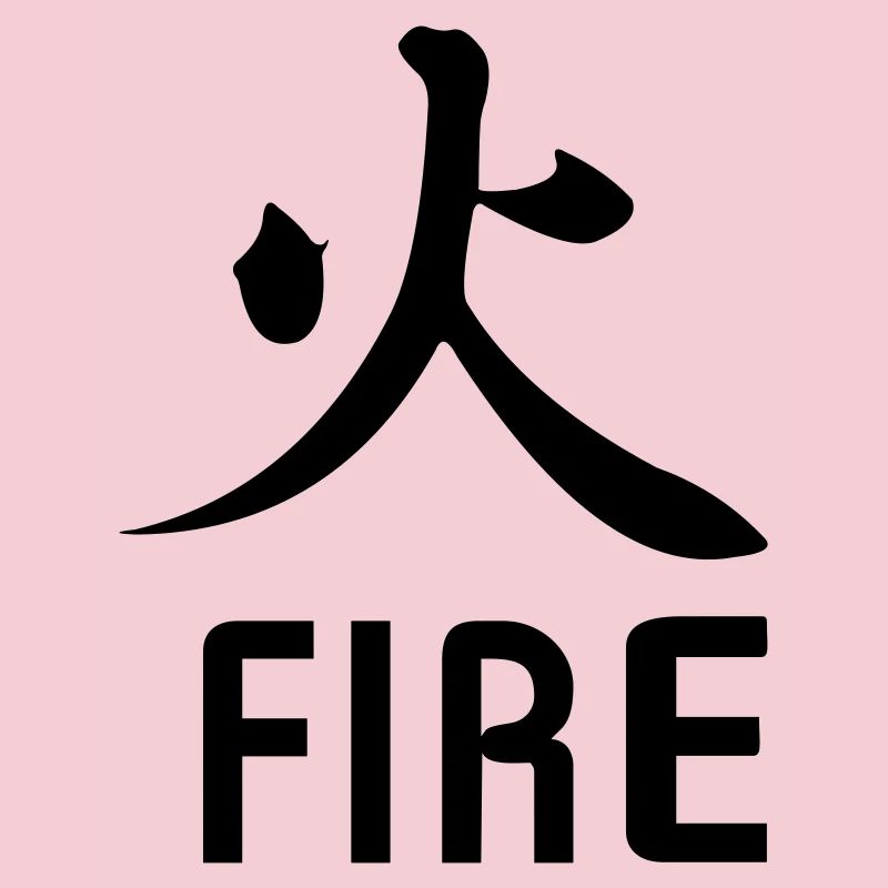 Fire kanji with text