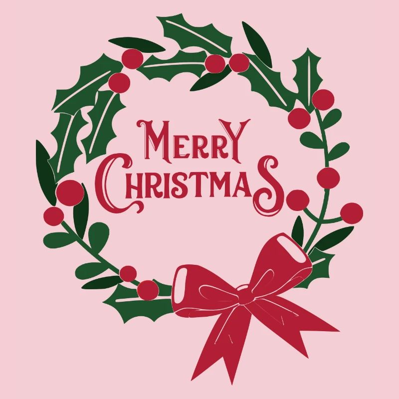 Weihnachtskranz mit roter Schleife