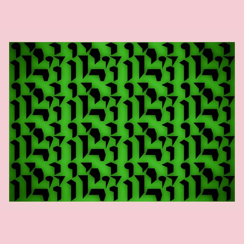 Formes et objets à motifs déco en vert-noir