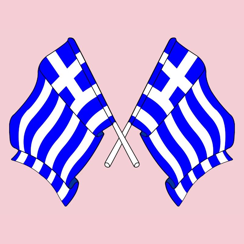 Deux drapeaux de la Grèce
