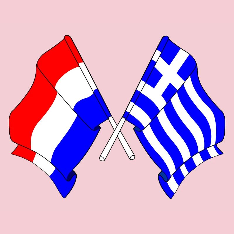 Drapeau des Pays-Bas et drapeau de la Grèce