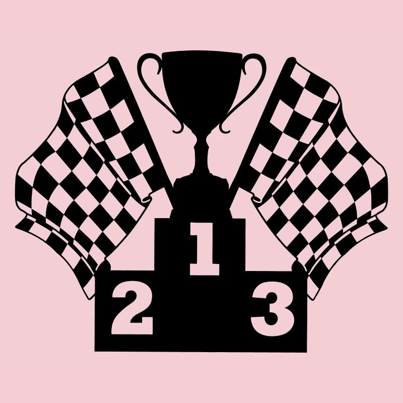 Podium du drapeau de la Coupe de course automobile