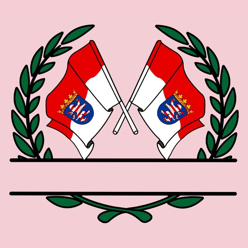 Drapeaux Hesse couronne de laurier bannière