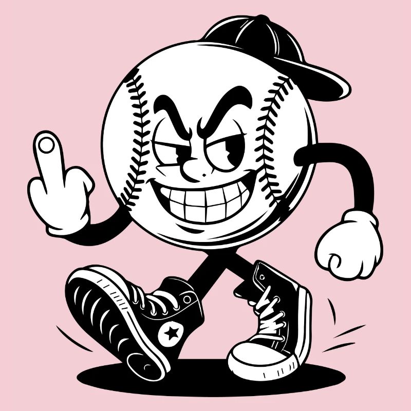 Baseball mit einem selbstbewussten