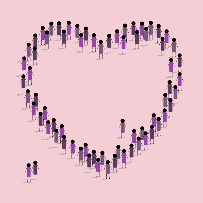 Foule, Coeur, Cohésion, Communauté, Violet