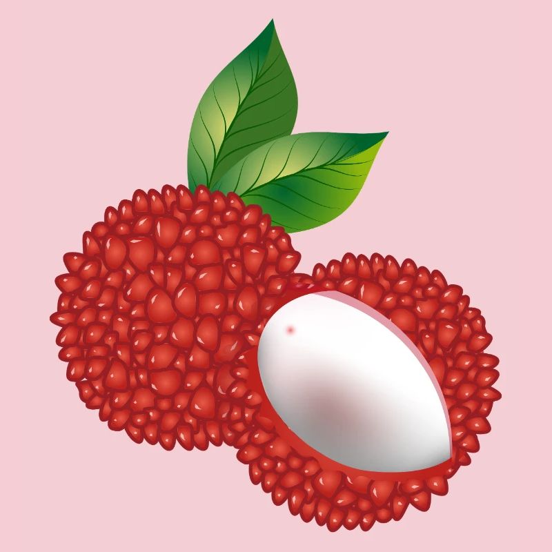 Juicy Lychee Duo with Leaf – Exotic Motif