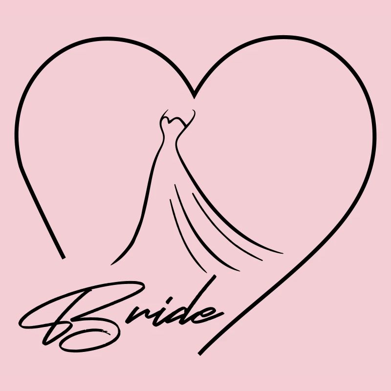 Team Bride! Herz & Brautkleid, personalisierbar
