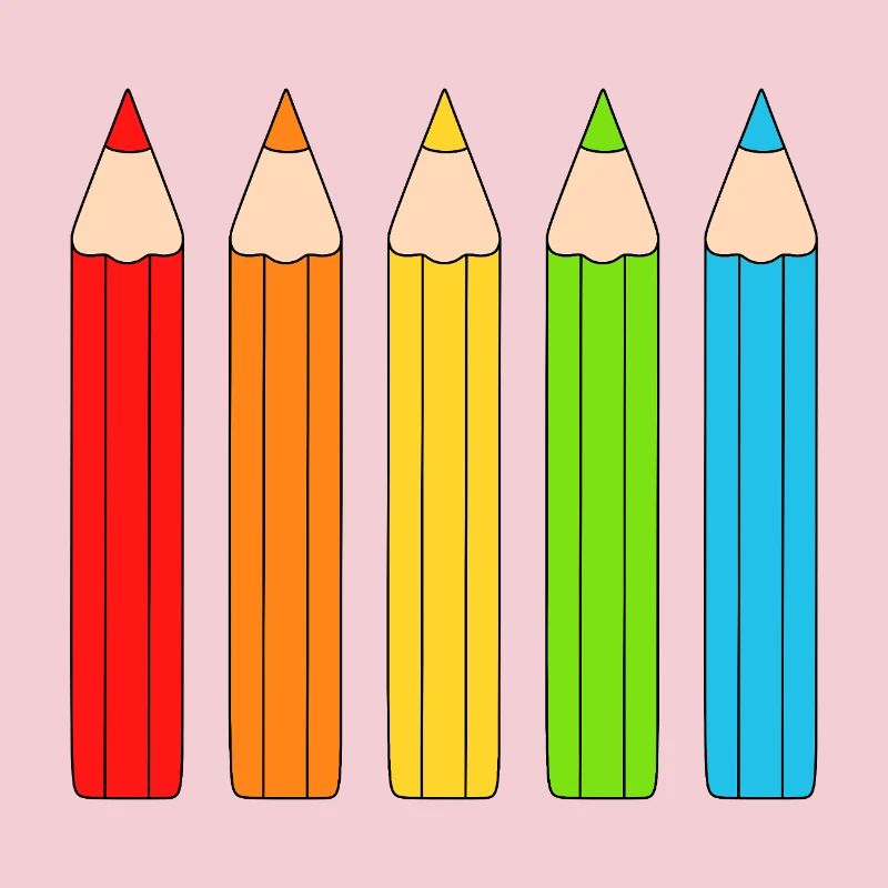 Vibrant Colour Pencil Array Design