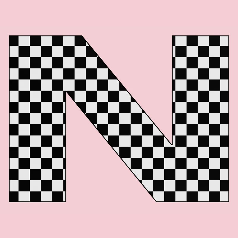 N – Checkerboard Typography Statement