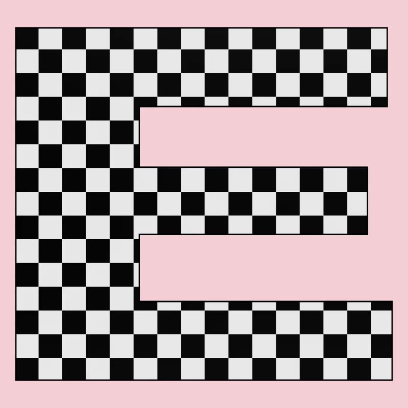 E Letter Checkerboard Pattern