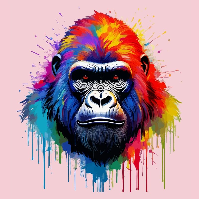 Regenbogen-Gorilla Kunst-Splash