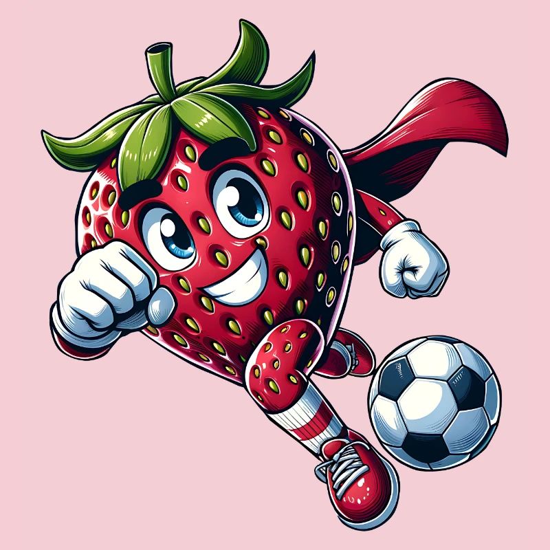 Fußball Erdbeere Superheld Kicker Comic