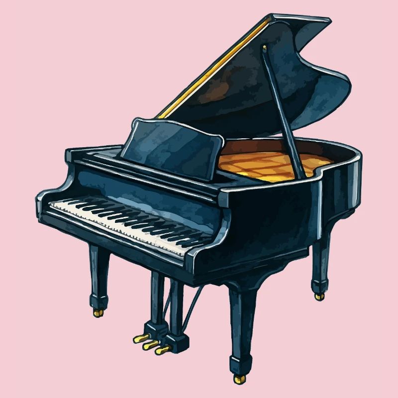Piano à queue de concert bleu