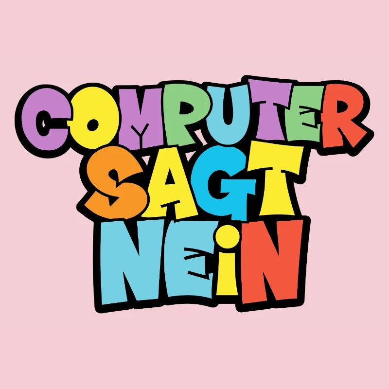 Colorful Computer Says No Graphic