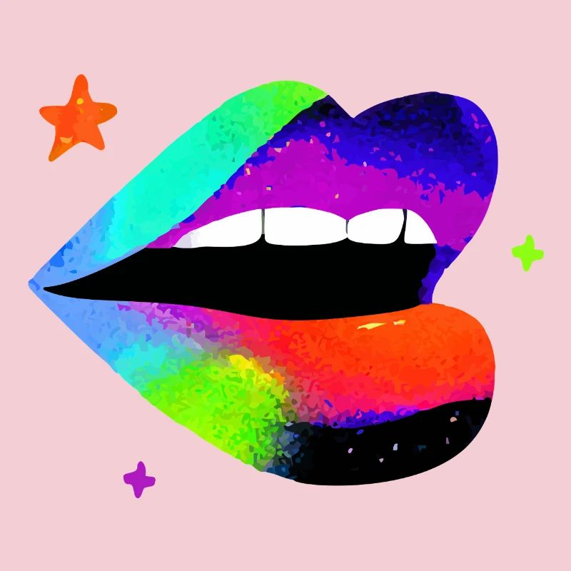 Regenbogen Lippe Pop Art