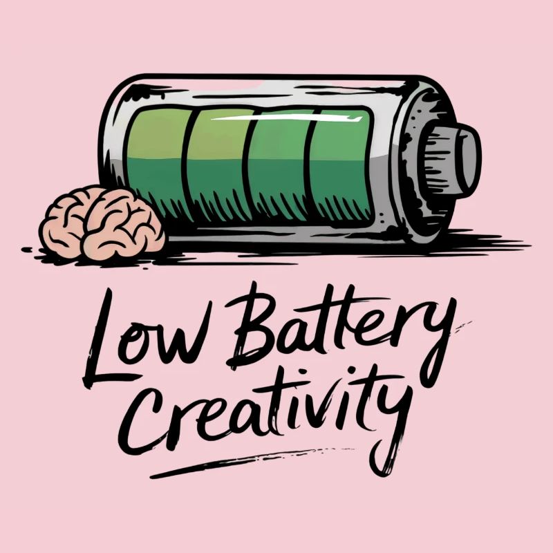 Creative humor – battery empty, ideas gone