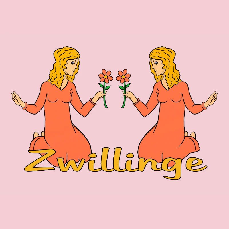 Sternzeichen Zwillinge mit einer Blume