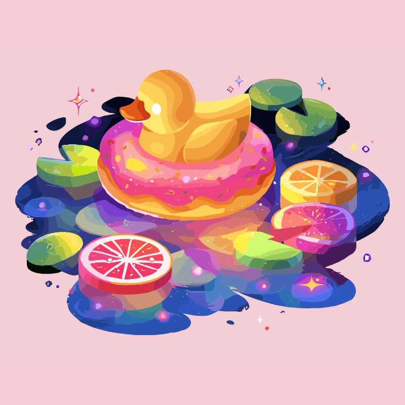 Fruchtiger Donut-Enten-Trip