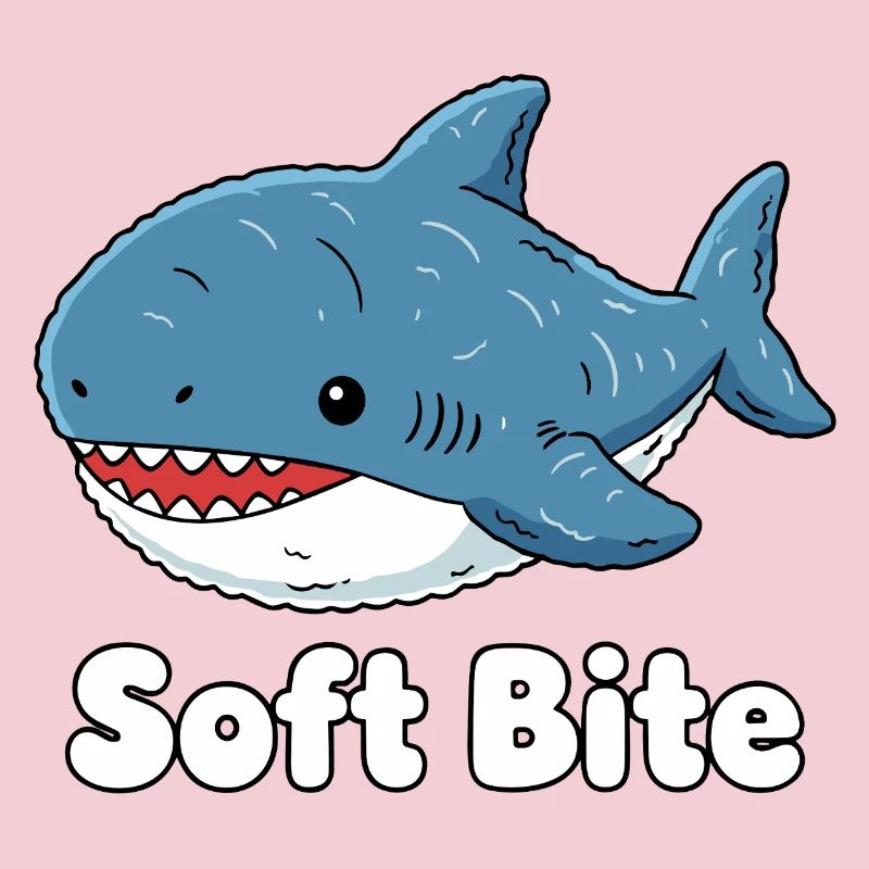 Morsure douce de requin de dessin animé : Requin mignon